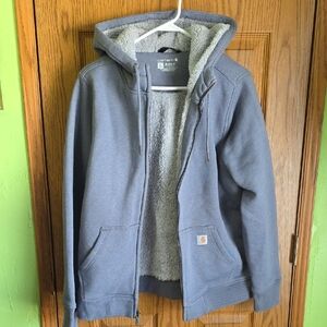Carhartt Steel Blue Sherpa-Lined Hoodie